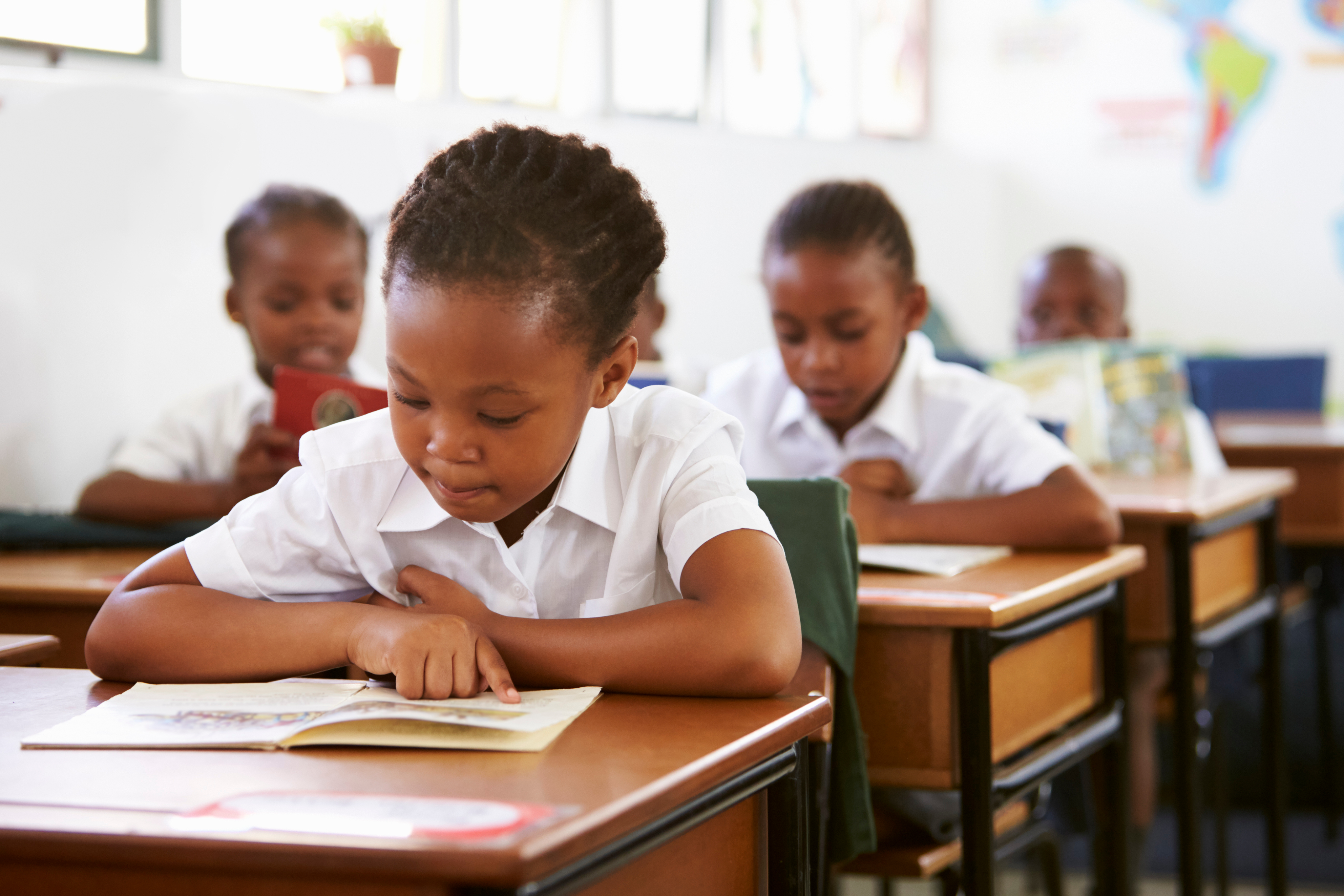 African child studying