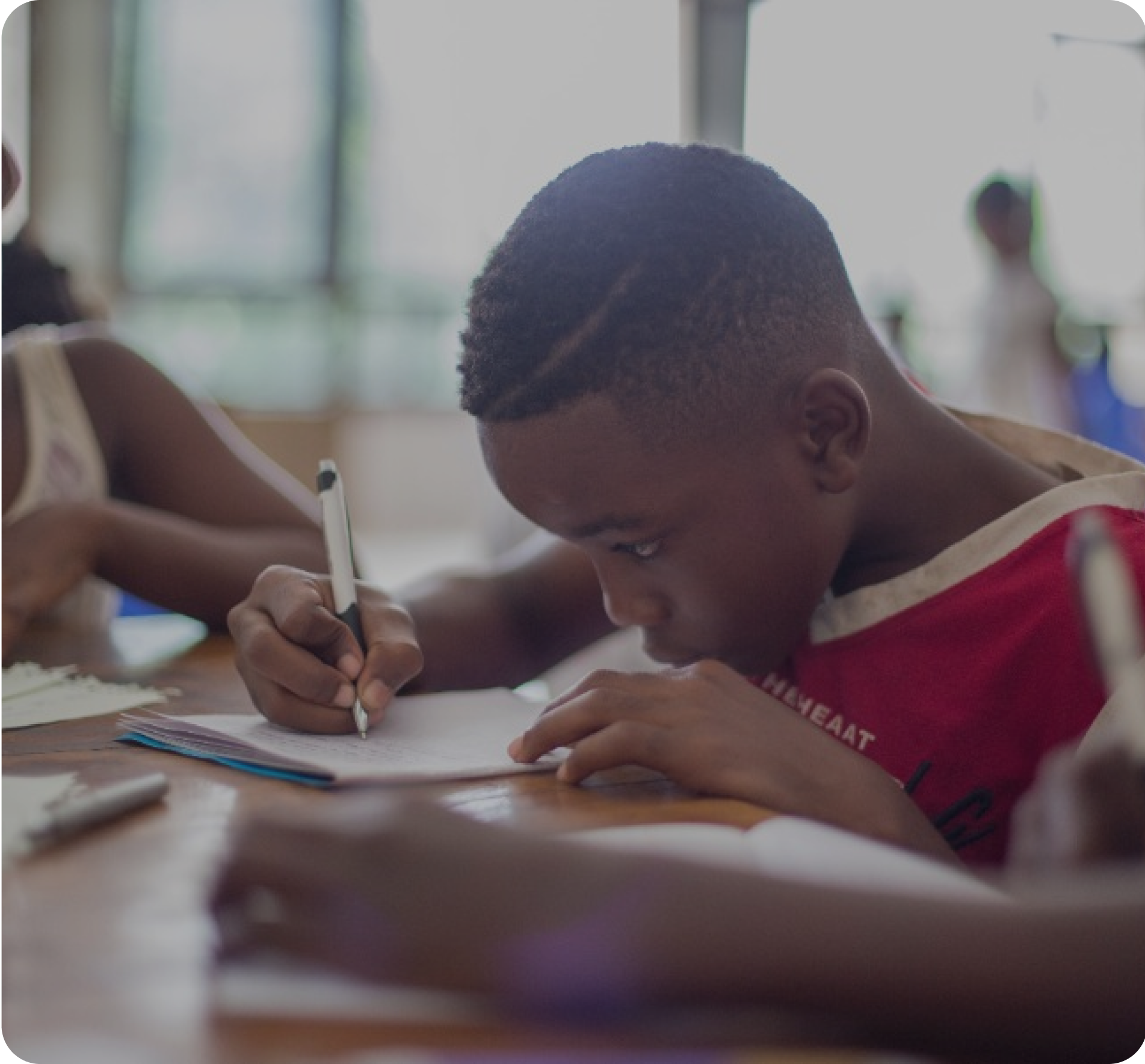 African child writing