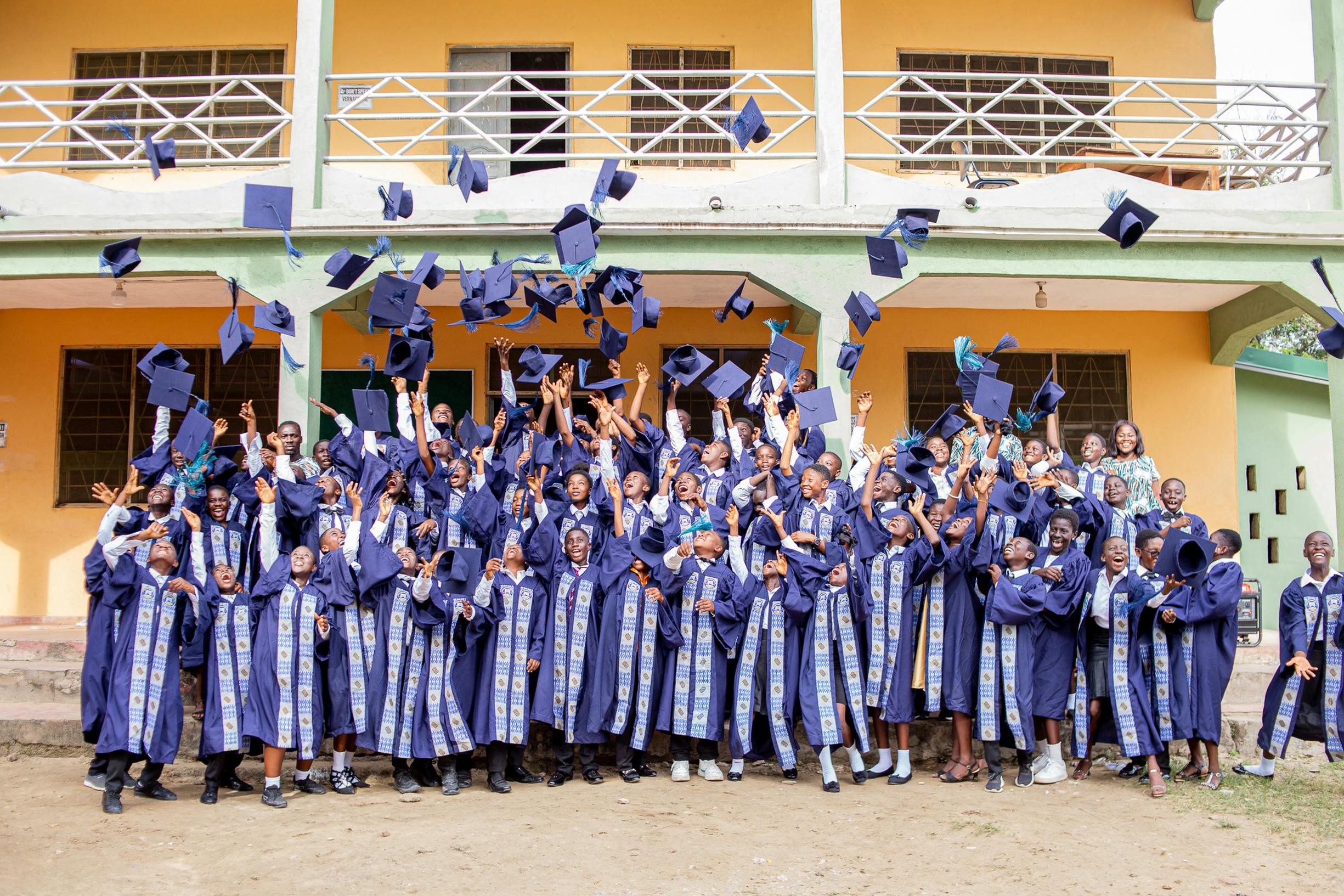 Graduating students in Africa celebrating